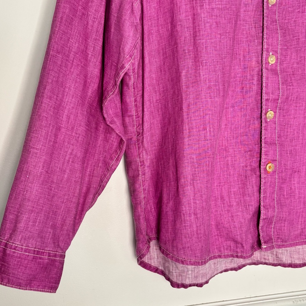 Tommy Bahama Men's 100% Linen Casual Purple Button Down Shirt Size Large - Picture 5 of 16